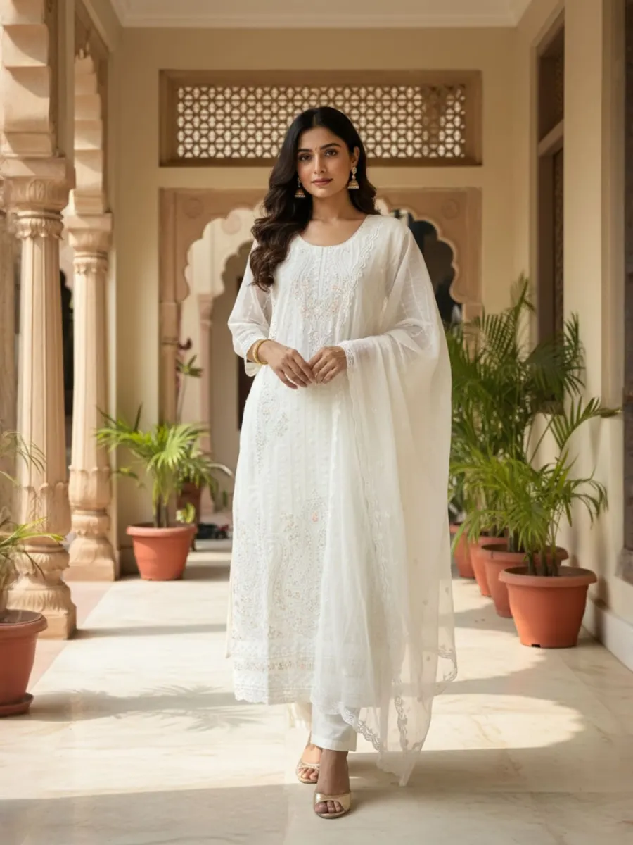 SERIN Noor Ivory Heritage Suit Set