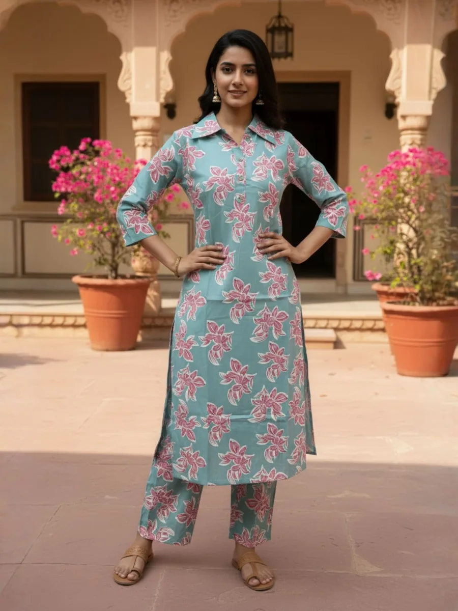 Mint Blossom Premium Cotton Cord Set