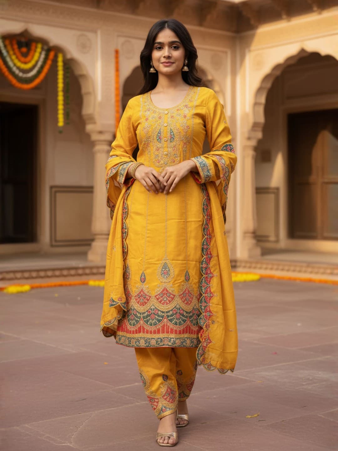 JALSA Surya Gold Heritage Suit Set