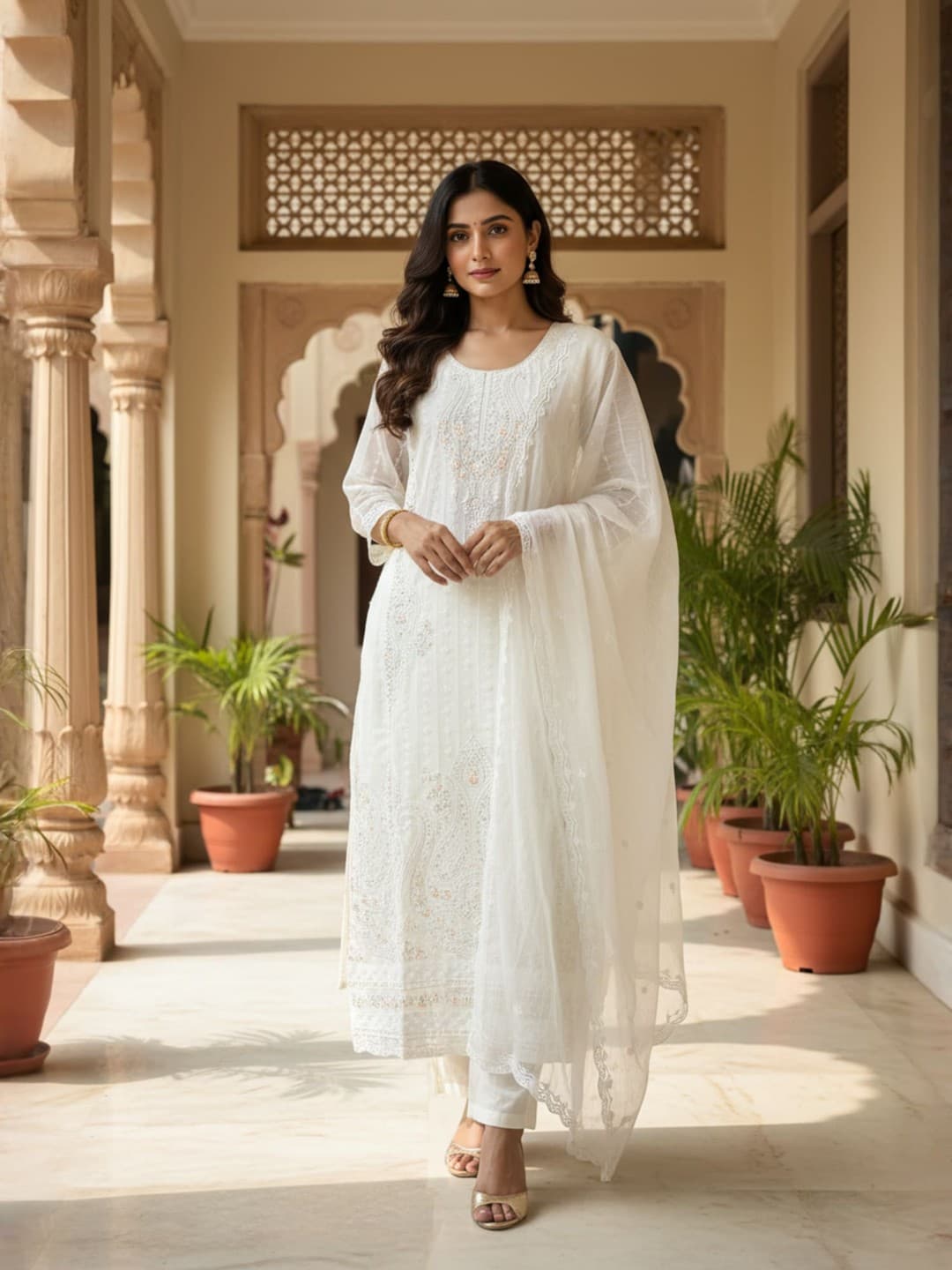 SERIN Noor Ivory Heritage Suit Set